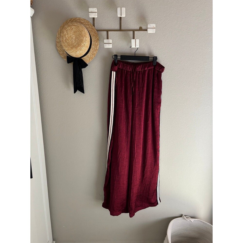 Anthropologie Daily Practice Women's Burgundy and Red Trousers Large